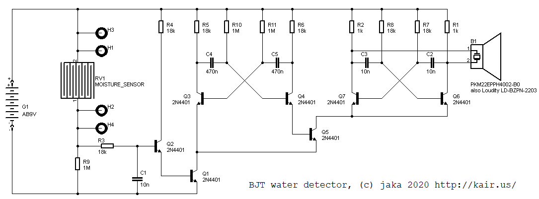 Water detector schematic diagram