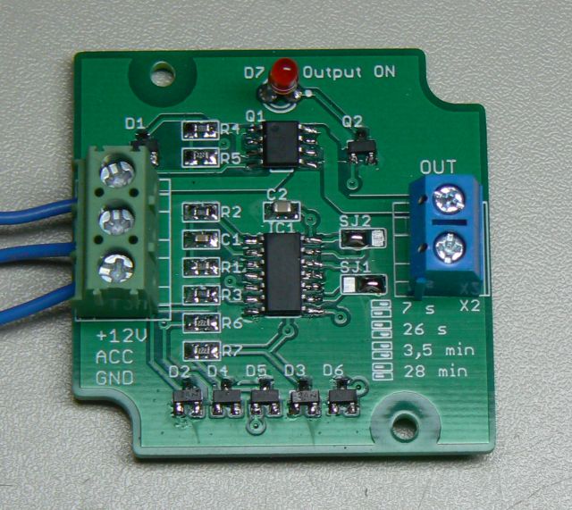 12V timer relay with delay
      on release