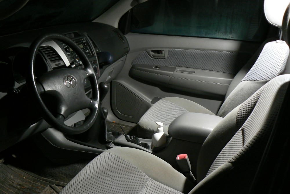 Toyota Hilux cabin after interior lighting upgrade
