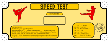 Speed test game
        front panel graphics