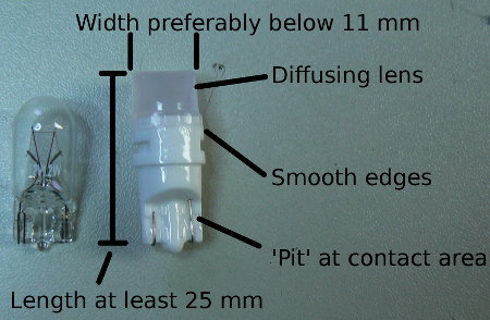 T10 W5W Led Lamp preferred features